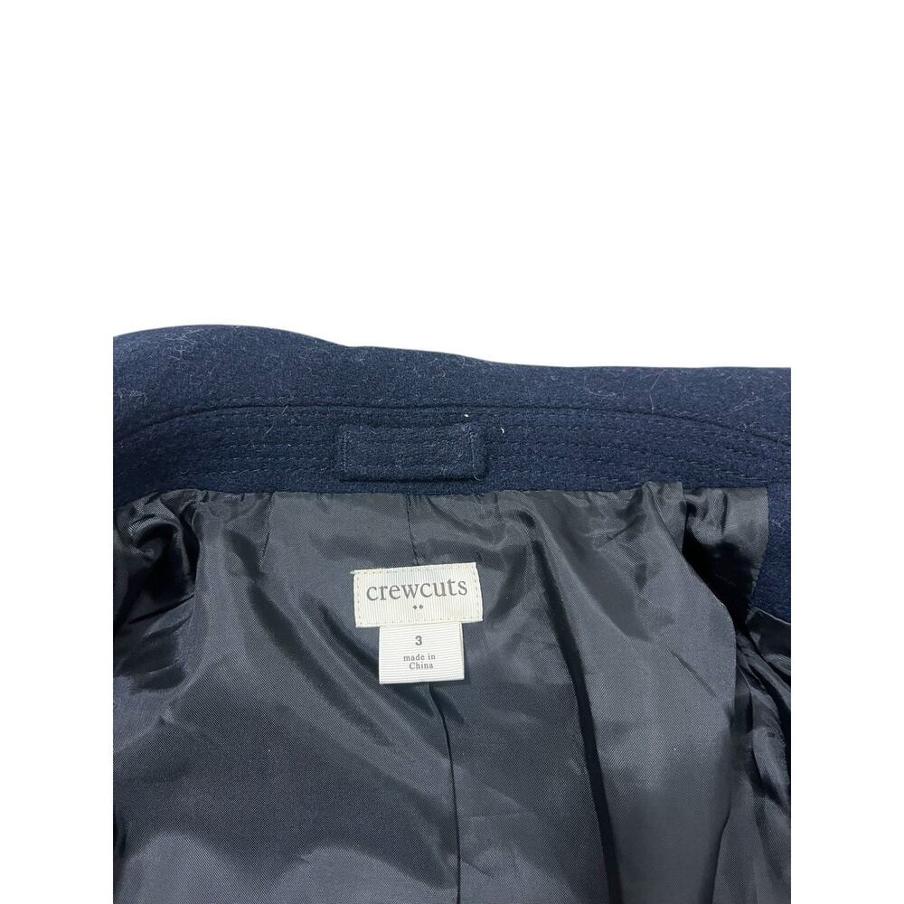 Jcrew Crewcuts Boys Navy Blue Peacoat Size 3 Wool Blend Preppy Kids Girls - Picture 6 of 9